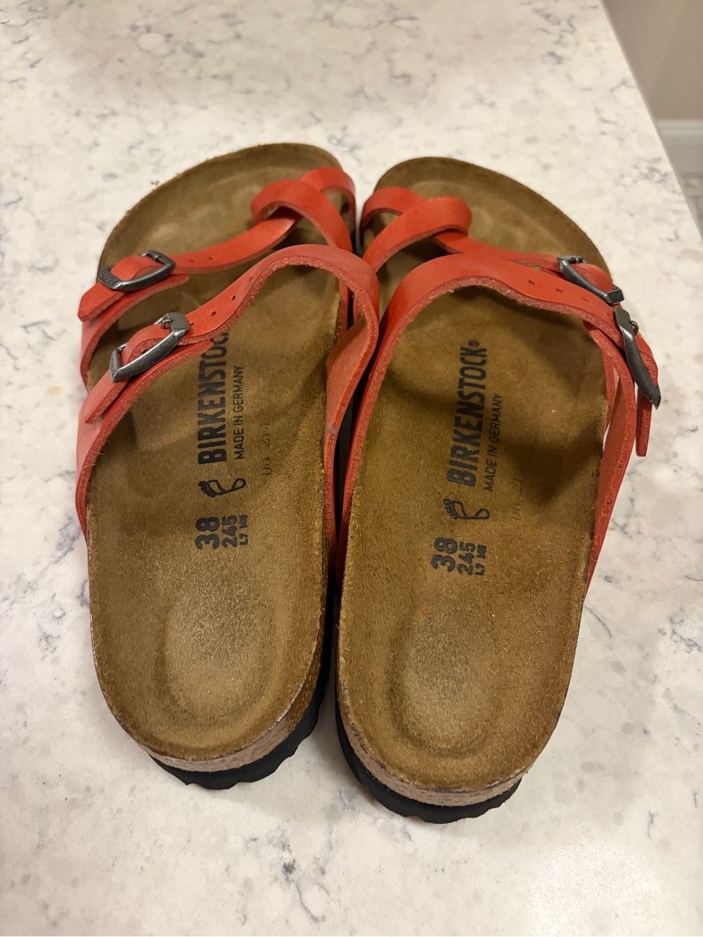 NWOT Birkenstock Mayari Sandals in Shiny Burnt Orange - Picture 2 of 6